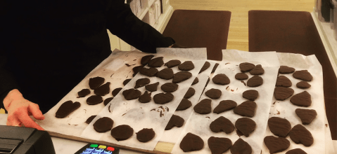 Patricia Chocolate pear slices to benefit Step Up Muskegon